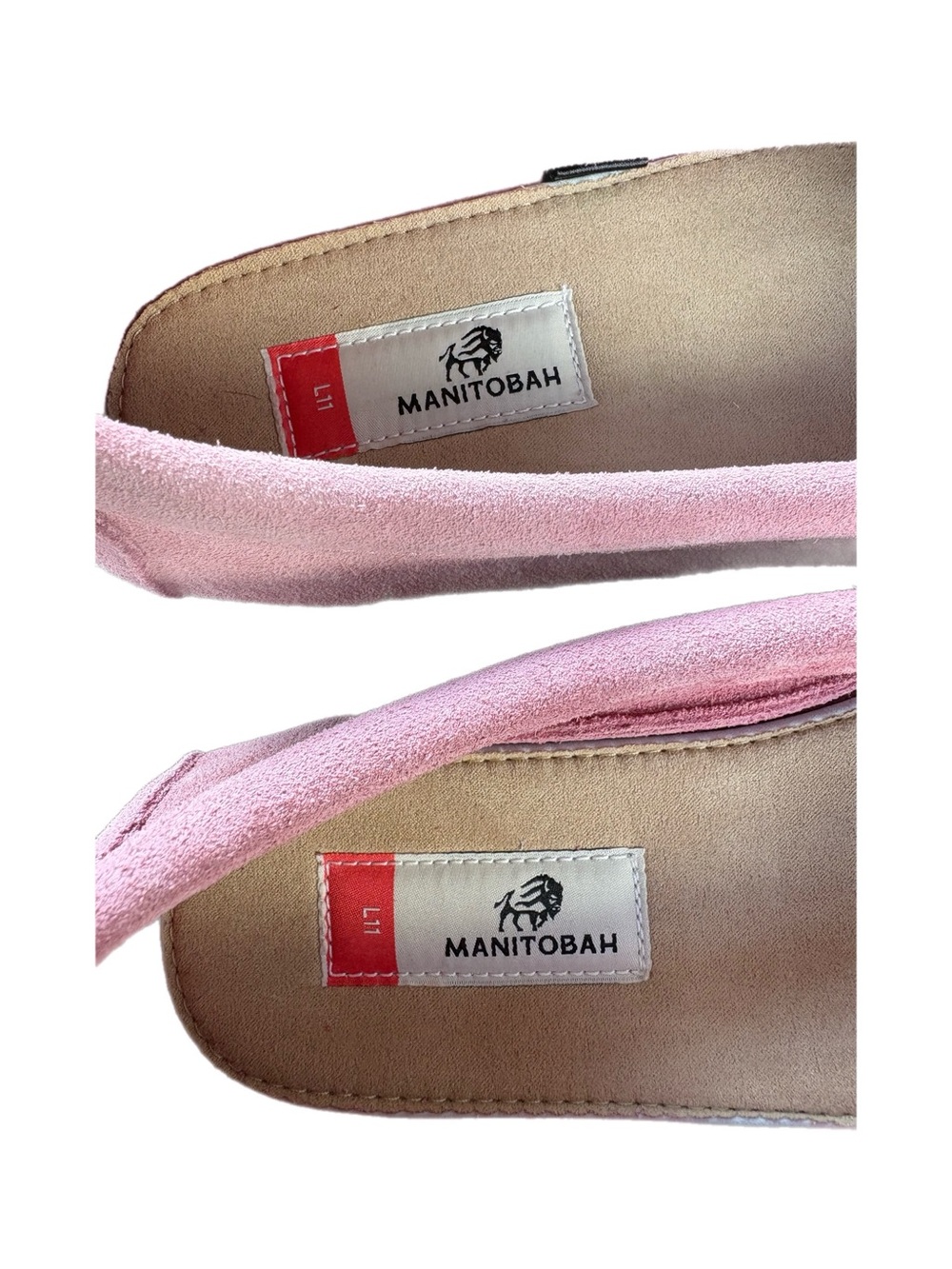 Manitobah Women's Pink Suede Fringe Moccasins - Classic Tassel Slip-Ons - Picture 4 of 4